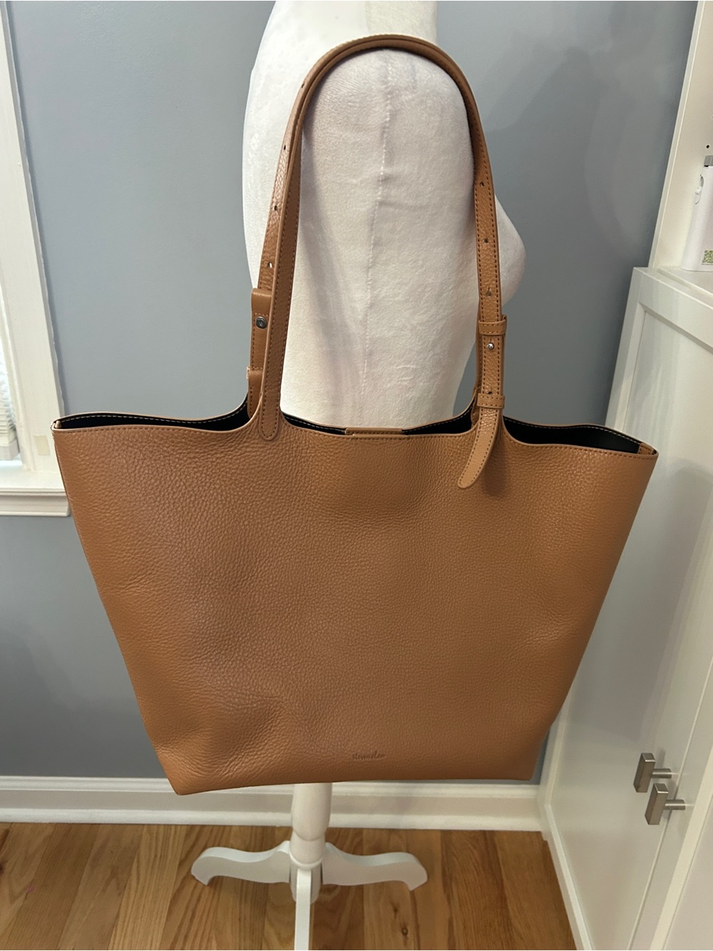 Steven Alan Tan Pebbled Leather Tote Shoulder Bag w Removable Pouch